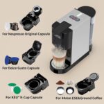 KOTLIE 19Bar Single Serve Coffee Maker, 5in1 Espresso Machine for Keu* kcup Capsules/Nespresso Original/Dolce Gusto/Ground Coffee/44mm ESE, Level 7 Water volume, Hot&Cold Brew Coffee Machine - Image 3