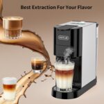KOTLIE 19Bar Single Serve Coffee Maker, 5in1 Espresso Machine for Keu* kcup Capsules/Nespresso Original/Dolce Gusto/Ground Coffee/44mm ESE, Level 7 Water volume, Hot&Cold Brew Coffee Machine - Image 8