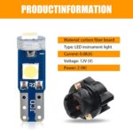 20 PCS Automobile T5 LED Instrument Light Set, 3030-3SMD High-brightness Chipset with Twist Lock Holder, A/C Light Gear Shift Light Digital Clearly Indicator Bulb, Universal for Cars (Blue) - Image 3