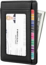 Travelambo Front Pocket Minimalist Leather Slim Wallet RFID Blocking Medium Size - Image 3