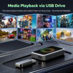 LAMTTO 3-in-1 Magic Video Box for Streaming Netflix/YouTube/TikTok, Wireless Carplay Adapter Dongle with USB Drive for OEM Wired Apple Car Play and Android Auto Cars - Image 7