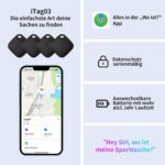 Key Finder 4 Pack Tag with Case Bluetooth Tracker for Luggage Works with Apple Find My Smart Tracker Locator for Suitcase, Bag, Backpack, Wallet, Replaceable Battery Smart tag Item Finder - Image 3