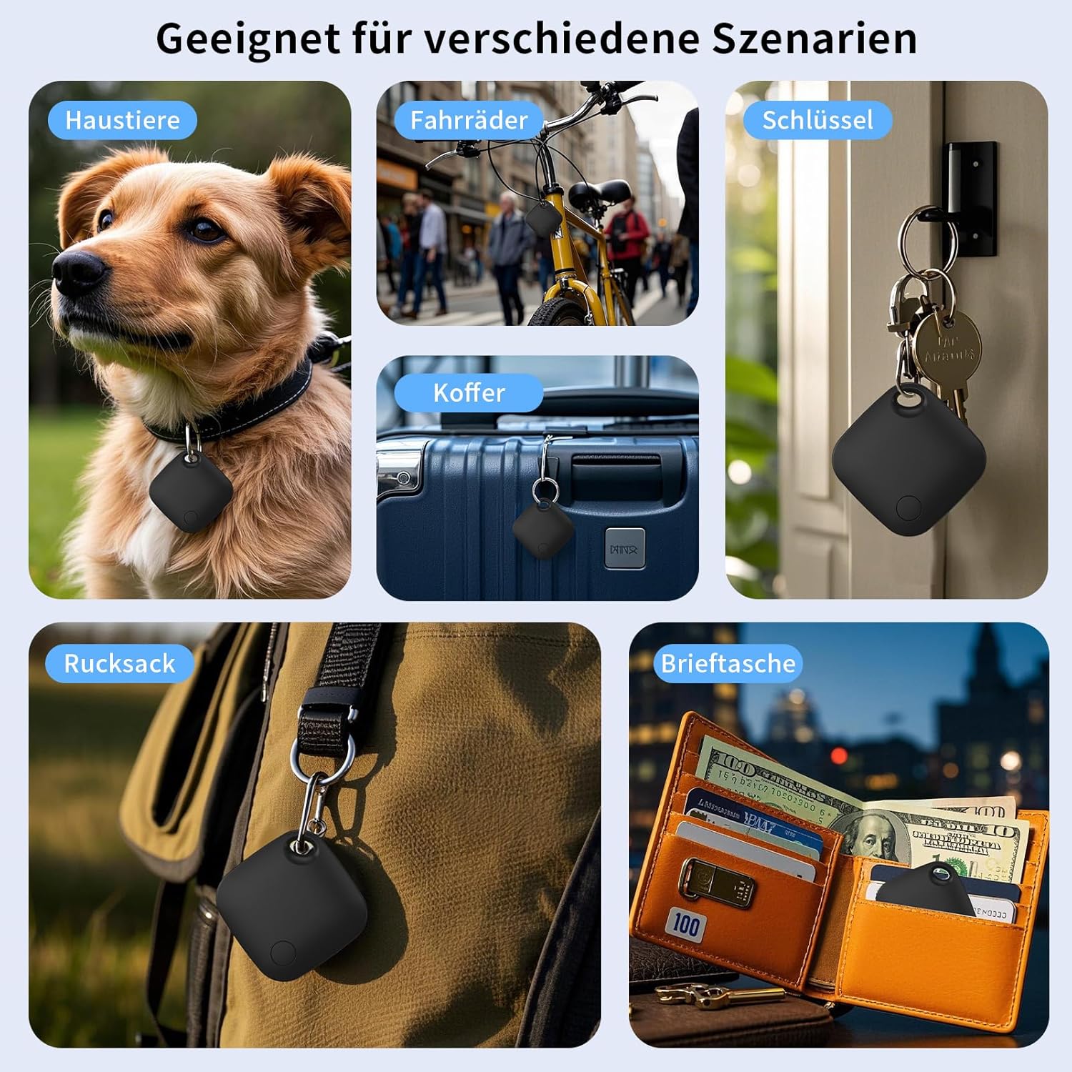 Key Finder 4 Pack Tag with Case Bluetooth Tracker for Luggage Works with Apple Find My Smart Tracker Locator for Suitcase, Bag, Backpack, Wallet, Replaceable Battery Smart tag Item Finder - Image 8