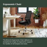 Branch Ergonomic Chair - A Versatile Desk Chair with Adjustable Lumbar Support, Breathable Mesh Backrest, and Smooth Wheels - Experience Optimal Comfort and Support - All Black - Image 5