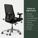 Branch Ergonomic Chair - A Versatile Desk Chair with Adjustable Lumbar Support, Breathable Mesh Backrest, and Smooth Wheels - Experience Optimal Comfort and Support - All Black - Image 6
