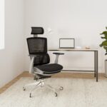 Nouhaus Rewind Ergonomic Office Chair with Footrest and Lumbar Support Swivel Computer Chair, Rolling Home Office Desk Chairs with Wheels, Mesh High Back Task Chair (Black) - Image 3