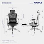Nouhaus Rewind Ergonomic Office Chair with Footrest and Lumbar Support Swivel Computer Chair, Rolling Home Office Desk Chairs with Wheels, Mesh High Back Task Chair (Black) - Image 4