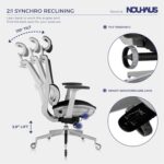 Nouhaus Rewind Ergonomic Office Chair with Footrest and Lumbar Support Swivel Computer Chair, Rolling Home Office Desk Chairs with Wheels, Mesh High Back Task Chair (Black) - Image 7