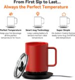 S3 Plus Temperature Control Smart Mug, Self-Heating Coffee Mug with Real-Time Temperature LED Display (Red) - Image 4