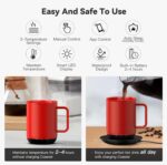 S3 Plus Temperature Control Smart Mug, Self-Heating Coffee Mug with Real-Time Temperature LED Display (Red) - Image 5