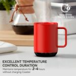 S3 Plus Temperature Control Smart Mug, Self-Heating Coffee Mug with Real-Time Temperature LED Display (Red) - Image 6