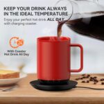 S3 Plus Temperature Control Smart Mug, Self-Heating Coffee Mug with Real-Time Temperature LED Display (Red) - Image 9