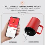 S3 Plus Temperature Control Smart Mug, Self-Heating Coffee Mug with Real-Time Temperature LED Display (Red) - Image 10