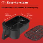 Instant Pot Vortex Slim XL 6QT Air Fryer that Crisps, Roasts, Reheats, Bakes, Broils & is Quiet, Space Saving, Nonstick, Dishwasher-Safe, 100+ In-App Recipes, from the Makers of Instant Pot, Black - Image 5