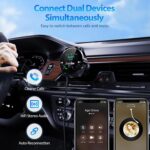 Car Bluetooth Aux Receiver, [ Enhanced Mic & LED Display &Noise Cancellation], Bluetooth 5.3 AUX Car Kit Adapter, Wireless Audio Receiver for Hands-Free Calls (Telphone Number& Lyrics Display) - Image 5