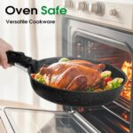 15Pcs Pots and Pans Set Non Stick, Cookware Sets with Detachable Handle, Nonstick RV Kitchen Cooking Tools Removable Handles, Oven Safe, Induction Fast, Stackable Induction Cookware,Black - Image 7