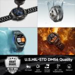 GPS Smart Watch for Men Military Rugged Smartwatches,Compass,50M Waterproof, 500mAh Large Battery,Answer/Make Call, 1.43" AMOLED Screen, Compatible for Android iOS (2 Bands) Black - Image 4