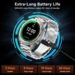 GPS Smart Watch for Men Military Rugged Smartwatches,Compass,50M Waterproof, 500mAh Large Battery,Answer/Make Call, 1.43" AMOLED Screen, Compatible for Android iOS (2 Bands) Black - Image 5