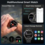 GPS Smart Watch for Men Military Rugged Smartwatches,Compass,50M Waterproof, 500mAh Large Battery,Answer/Make Call, 1.43" AMOLED Screen, Compatible for Android iOS (2 Bands) Black - Image 6
