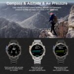 GPS Smart Watch for Men Military Rugged Smartwatches,Compass,50M Waterproof, 500mAh Large Battery,Answer/Make Call, 1.43" AMOLED Screen, Compatible for Android iOS (2 Bands) Black - Image 8