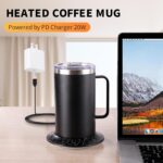 Self-Heating Coffee Mug Warmer - 17oz Electric Heated Mug with Temperature Control & 10H Auto Shut Off, USB Rechargeable Desk Mug for Office/Home, Perfect Gift for Coffee Lovers (Black) - Image 3