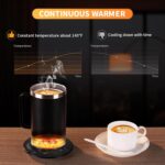 Self-Heating Coffee Mug Warmer - 17oz Electric Heated Mug with Temperature Control & 10H Auto Shut Off, USB Rechargeable Desk Mug for Office/Home, Perfect Gift for Coffee Lovers (Black) - Image 6