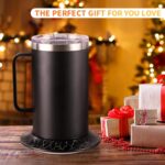 Self-Heating Coffee Mug Warmer - 17oz Electric Heated Mug with Temperature Control & 10H Auto Shut Off, USB Rechargeable Desk Mug for Office/Home, Perfect Gift for Coffee Lovers (Black) - Image 8