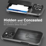 VENA vCommute for iPhone 16 Pro Wallet Case, [Military Grade Drop Protection] Flip Leather Cover Slot Card Holder with Kickstand - Black - Image 4