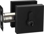 Berlin Modisch Contemporary Square Single Cylinder Deadbolt Lock for Front Door Entrance Modern High Security Heavy Duty – Iron Black Finish - Image 3