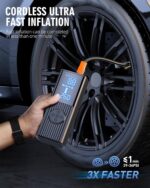 Tire Inflator Portable Air Compressor-180PSI & 20000mAh Portable Air Pump, Accurate Pressure LCD Display, 3X Fast Inflation for Cars, Bikes & Motorcycle Tires, Balls - Image 4