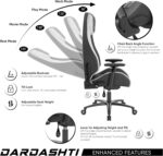Atlantic Gaming Chair, Office Chair High Back Computer Chair Leather Desk Chair Racing Executive Ergonomic Adjustable, Swivel, Reclining Task Chair & Armrests, Lumbar Support (White) - Image 5