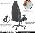 Atlantic Gaming Chair, Office Chair High Back Computer Chair Leather Desk Chair Racing Executive Ergonomic Adjustable, Swivel, Reclining Task Chair & Armrests, Lumbar Support (White) - Image 6