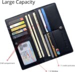 Bveyzi Ultra Slim Thin Leather RFID Blocking Credit Card Holder Bifold Clutch Wallets for Women - Image 4