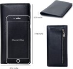 Bveyzi Ultra Slim Thin Leather RFID Blocking Credit Card Holder Bifold Clutch Wallets for Women - Image 6