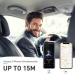 AGPTEK Car Speaker with Bluetooth 5.0, Hands Free Phone Kit for Calls, GPS & Music with TF Card Slot, Motion Auto On, Siri Google Assistant Support Wireless Car Visor Clip Speakerphone - Image 4