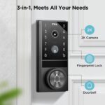 TCL D1 Max Security Video Smart Lock, 3-in-1 2K Camera, Doorbell & Fingerprint Keyless Entry Door Lock, WiFi Smart Door Lock with App Remote Control, PIR Motion Detection, Easy Installation - Image 3