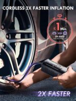 Tire Inflator Portable Air Compressor - Powerful 160PSI & 2X Faster, Accurate Pressure LCD Display, Cordless Easy Operation - Portable Air Pump for Car, Motorcycle, E-Bike, Ball - Image 3
