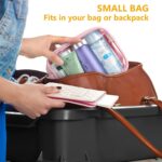 GAGAKU 2pcs Clear Toiletry Bag TSA Approved Travel Toiletry Bags Liquid Bag with Handle Strap, Waterproof Transparent Makeup Cosmetic Bags for Women - Light Pink - Image 4