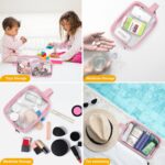 GAGAKU 2pcs Clear Toiletry Bag TSA Approved Travel Toiletry Bags Liquid Bag with Handle Strap, Waterproof Transparent Makeup Cosmetic Bags for Women - Light Pink - Image 5