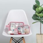GAGAKU 2pcs Clear Toiletry Bag TSA Approved Travel Toiletry Bags Liquid Bag with Handle Strap, Waterproof Transparent Makeup Cosmetic Bags for Women - Light Pink - Image 8