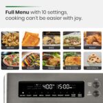 Infrared Heating Air Fryer Toaster Oven, Extra Large Countertop Convection Oven 10-in-1 Combo, 6-Slice Toast, Enamel Baking Pan Easy Clean with Recipe Book, Black Matte Stainless Steel - Image 3