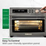 Infrared Heating Air Fryer Toaster Oven, Extra Large Countertop Convection Oven 10-in-1 Combo, 6-Slice Toast, Enamel Baking Pan Easy Clean with Recipe Book, Black Matte Stainless Steel - Image 6