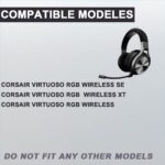 Replacement Ear Pads for Corsair Virtuoso RGB Wireless XT SE Gaming Headset, Headphones Ear Cushions, Ear Cups Cover Repair Parts.Black - Image 6