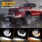 Auxbeam 2023 Upgraded LED Fog Lights Lamp Replacement for Dodge Ram 1500 2002-2008 Dodge Ram 2500/3500 2003-2009 Durango Truck 2005 2006 with DRL&Turn Signal DOT Approved, Black - Image 3
