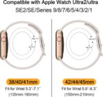 Sport Bands Compatible with Apple Watch Band 42mm 41mm 45mm 49mm 40mm 44mm 38mm 42mm 46mm, Silicone Waterproof Strap for iWatch Series 10 9 8 7 6 5 4 3 2 1 Ultra 2/Ultra SE/SE 2 Women Men - Image 6