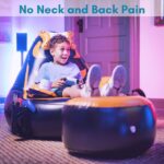 Gaming Chair for Kids-Air Pump Included 2-in-1, Kids Gaming Chair with Cup Holder and Side Pockets, Gamer Chair for Boys with Up to 300 LBS Capacity, Black - Image 3
