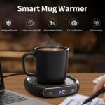 Lerat Coffee Mug Warmer & Mug Set for Desk, Electric Coffee Cup Warmer with Auto Shut Off, 3 Temperature Setting Smart Cup Warmer for Heating Coffee, Milk, Beverage, Candle Jar (Black), 12oz - Image 3