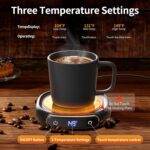 Lerat Coffee Mug Warmer & Mug Set for Desk, Electric Coffee Cup Warmer with Auto Shut Off, 3 Temperature Setting Smart Cup Warmer for Heating Coffee, Milk, Beverage, Candle Jar (Black), 12oz - Image 6
