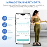 BAGAIL Smart Scale for Body Weight, Digital Bathroom Scale for BMI Weighing Body Fat, Body Composition Monitor Health Analyzer with Smartphone App, 400lbs/180KG -Black - Image 3