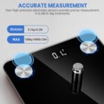 BAGAIL Smart Scale for Body Weight, Digital Bathroom Scale for BMI Weighing Body Fat, Body Composition Monitor Health Analyzer with Smartphone App, 400lbs/180KG -Black - Image 4